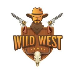 Wild West Cartoon Emblem