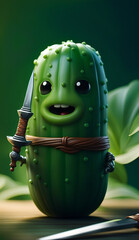Sword cucumber illustration generative ai 