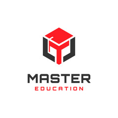 Vector master education box logo design template