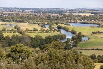 Fototapeta na wymiar View over Day's Lock and the River Thames, Dorchester-on-Thames, Oxfordshire, England, United Kingdom, Europe