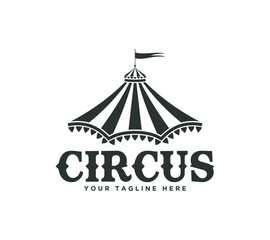 Circus logo design on white background, Vector illustration.