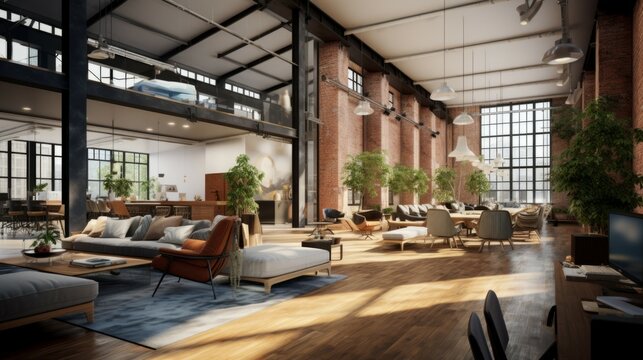 Contemporary co-working space in a beautifully renovated old factory
