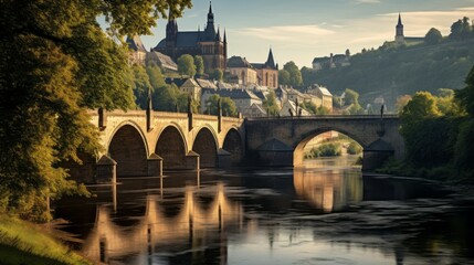 Awe-Inspiring Gothic Bridge Spanning a Serene River