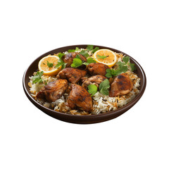 Chicken biryani with steamed basmati rice PNG