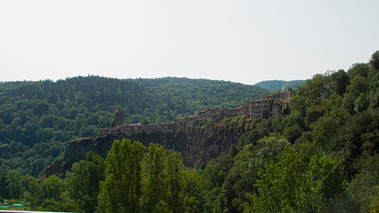 View of the village of Castelfollit de La Roca in Catalonia (Spain).