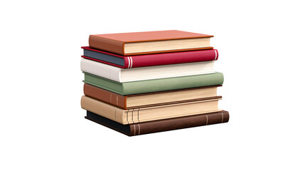 stack of books isolated against transparent background