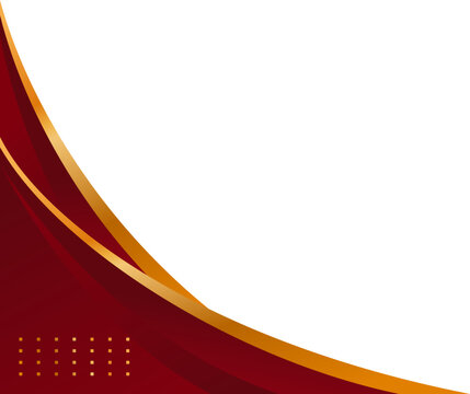 Red gold abstract curve border or red gold corner border