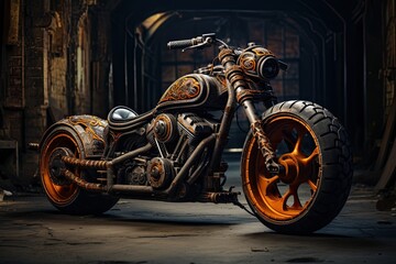 Motorcycle in garage