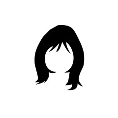 Woman black hair wigs Illustration 
