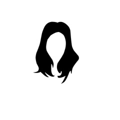 Woman black hair wigs Illustration 