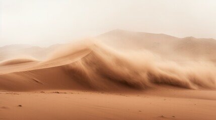 Fototapeta na wymiar The stark beauty of a sandstorm in a desert landscape