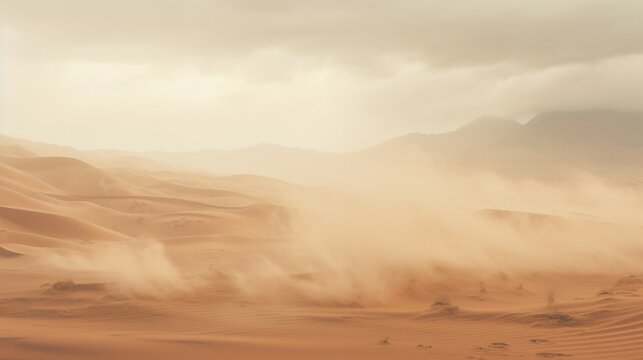 A mesmerizing desert landscape during a sandstorm
