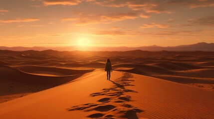 Fototapeta na wymiar Stark Beauty of Sand Dunes in the Golden Light