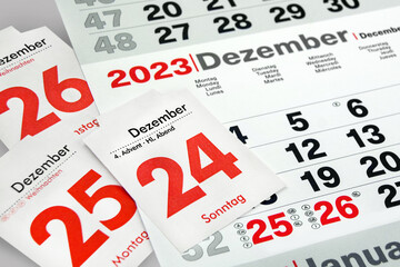 Deutscher Kalender Dezember 2023 Feiertage  Weihnachten
