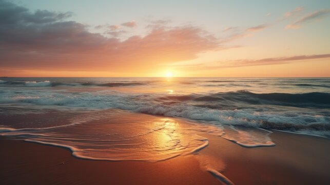 Tranquil Sunset on a Sandy Beach