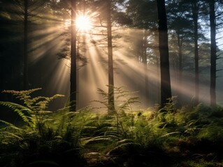 A Mysterious Foggy Forest in a National Reserve