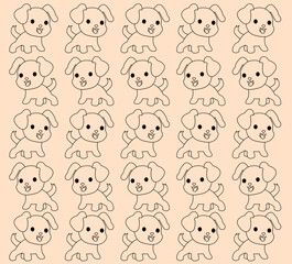 seamless pattern with funny Dogs