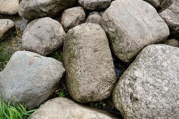 Cobblestone surface background top view. Cobblestone texture background