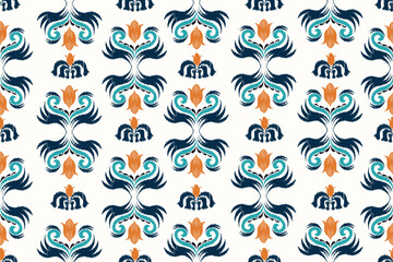 Seamless digital motif patterns woven, embroidered, ikat
