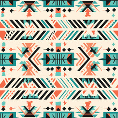 Native Aztec, Navajo seamless pattern. Tribal geometric print. Ethnic colorful design wallpaper, fabric, cover, textile, rug, blanket.