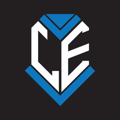 LE letter logo design on Black background. LE creative initials letter logo concept. LE letter design.
