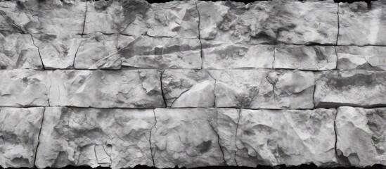 Cracked antique marble for design with a rough limestone quarry backdrop