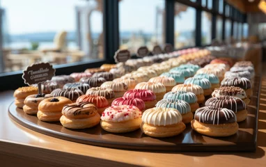 Tuinposter Indulge in the exquisite pastries and cakes at this high-end bakery © Nicolas