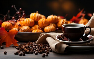 Fall Delights: Fallen Leaves, Pumpkin Spice Latte, and a Book