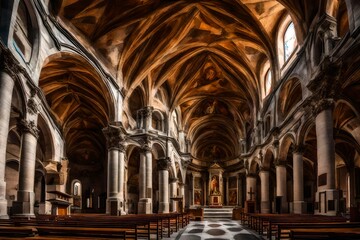 interior of the cathedral of the holy  4k HD quality photo.  - obrazy, fototapety, plakaty