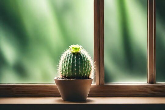 cactus in a flowerpot 4k HD quality photo. 