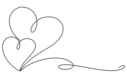 heart love line art doodle. romance vector element