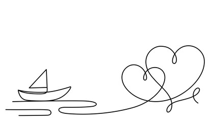 heart love line art doodle. romance vector element