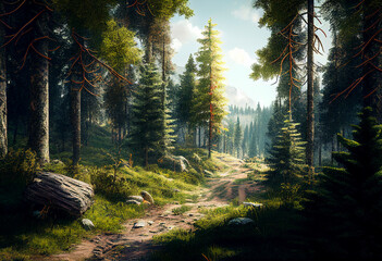 Obraz premium Beautiful forest. Landscape.