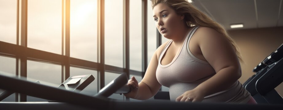 Overweight women at gym