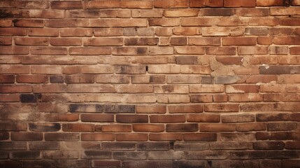 Fototapeta premium Warm up your space with this inviting brown brick wall background, featuring ample copy space 