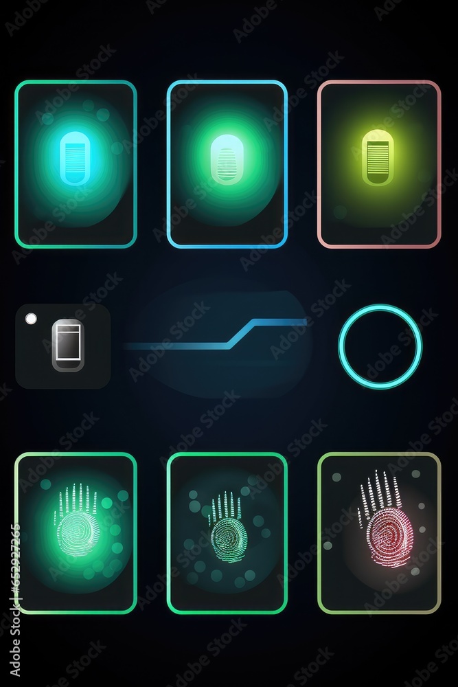 Poster Mobile phone and fingerprint on the screen
