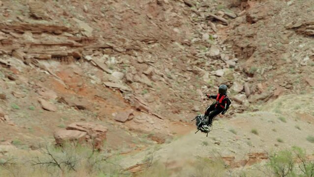 Flying fast through desert using new flight tehcnology. Utah