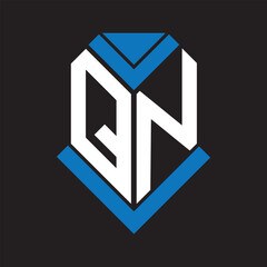 QN letter logo design on black background. QN creative initials letter logo concept. QN letter design.
