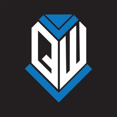 QW letter logo design on black background. QW creative initials letter logo concept. QW letter design.
