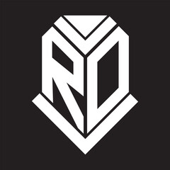 RO letter logo design on black background. RO creative initials letter logo concept. RO letter design.
