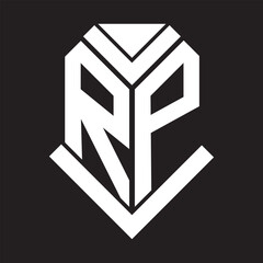 RP letter logo design on black background. RP creative initials letter logo concept. RP letter design.
