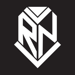 RN letter logo design on black background. RN creative initials letter logo concept. RN letter design.
