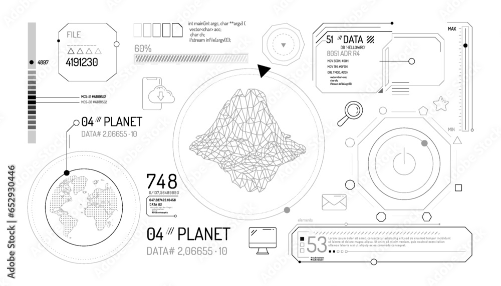 Canvas Prints set of infographic elements about the study of the planet earth.