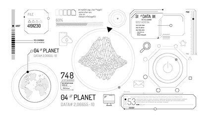 Set of infographic elements about the study of the planet Earth.