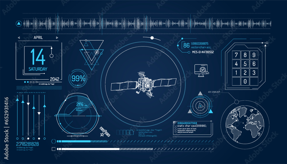 Canvas Prints set of infographic elements about satellite data entry.