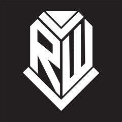 RW letter logo design on black background. RW creative initials letter logo concept. RW letter design.
