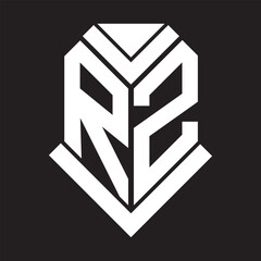 RZ letter logo design on black background. RZ creative initials letter logo concept. RZ letter design.
