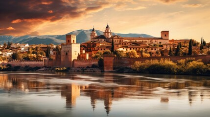 breathtaking architecture and historic landmarks of Andalusia - obrazy, fototapety, plakaty