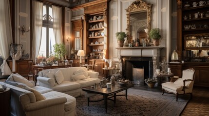 Fototapeta na wymiar Historic mansion pension with vintage elegance and timeless charm