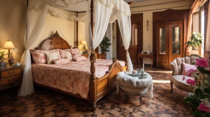 Fototapeta na wymiar Romantic honeymoon pension with private suites and intimate settings